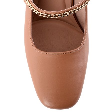 진주체인 장식 메리제인 펌프스