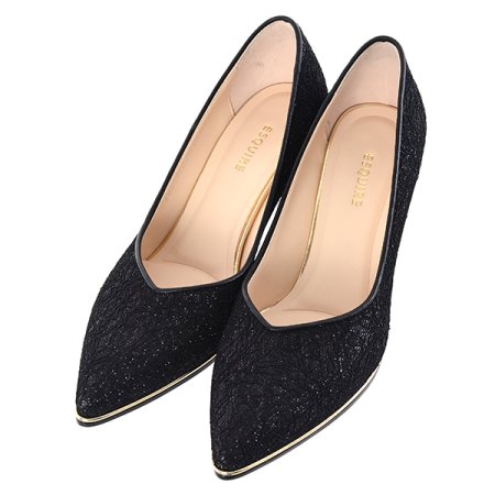 자수 원단 여성 펌프스