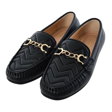 여성 퀼팅 자수 로퍼