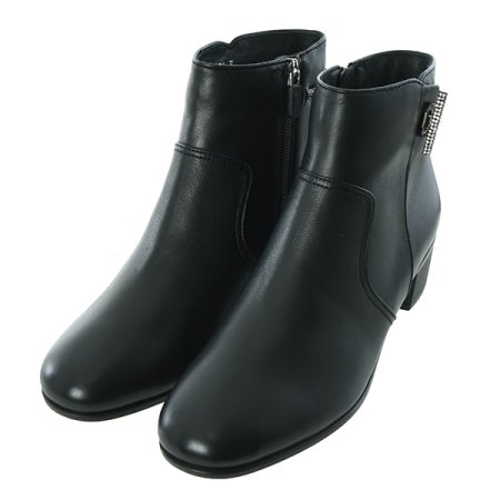 에스콰이아 여성 퍼 앵클 부츠