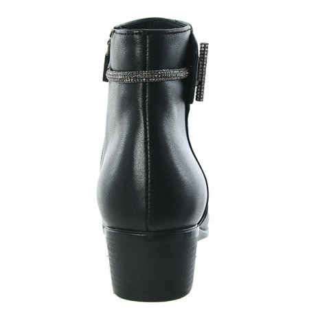 에스콰이아 여성 퍼 앵클 부츠