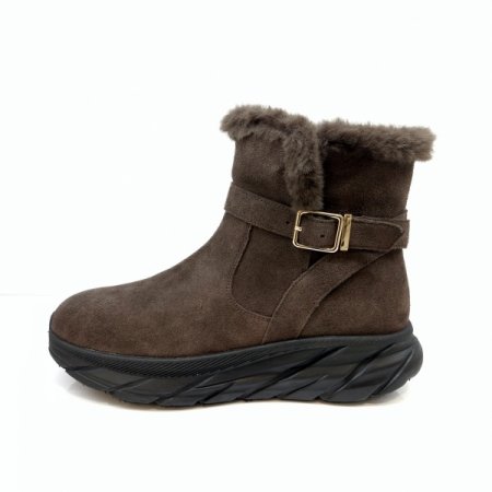 여성 방한 퍼내피 스웨이드 부츠