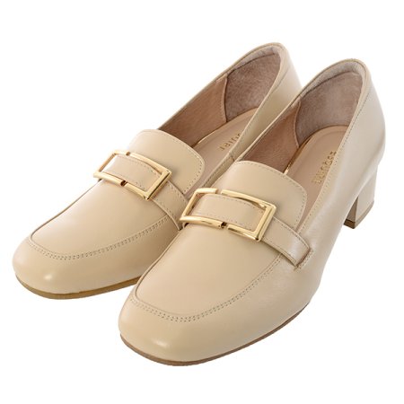 여성 블럭굽 로퍼 펌프스