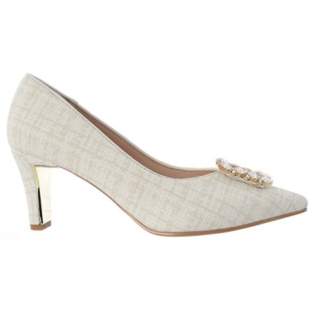 여성 페이크 트위드 펌프스