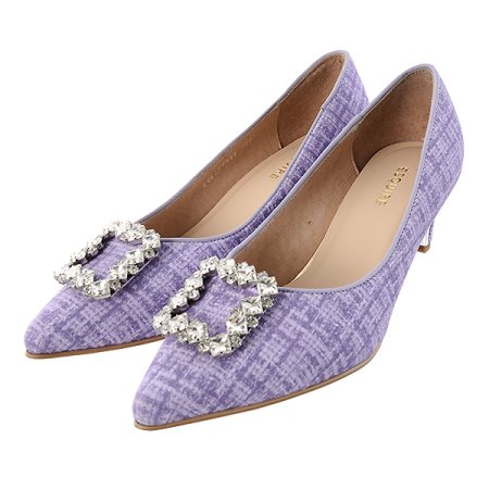 여성 페이크 트위드 펌프스