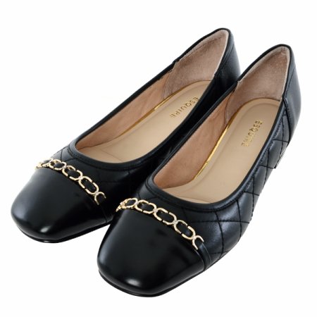 여성 스퀘어토 퀼팅 펌프스