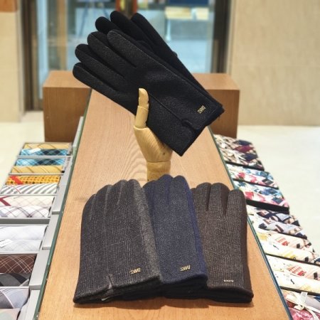 남성 모직 체크패턴 장갑