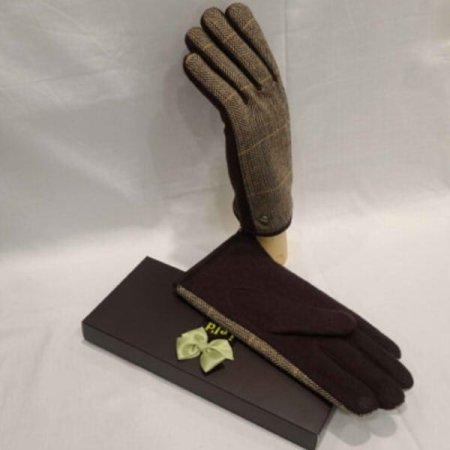 남성 헤링본 콤비 모직 장갑