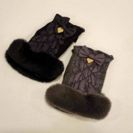 여성용 모직 콤비 반장갑