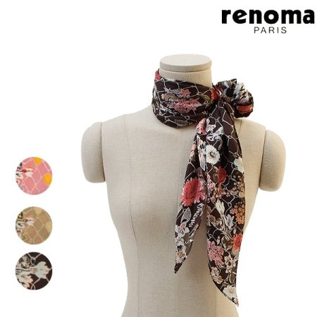 플라워 실크 스카프