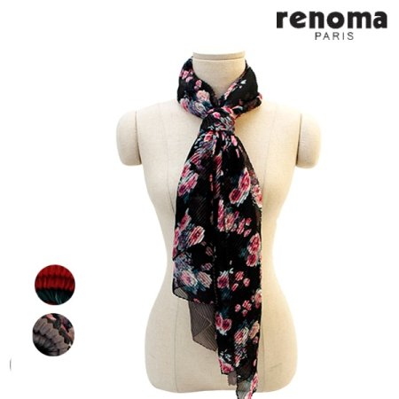 플라워 플리츠 스카프