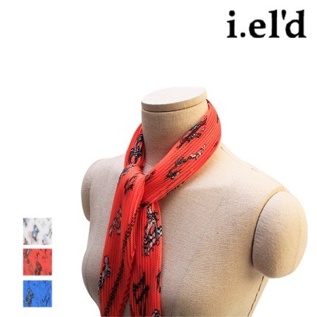 알파벳 패턴 플리츠 스카프