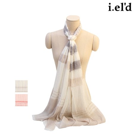 스트라이프 패턴 린넨 스카프