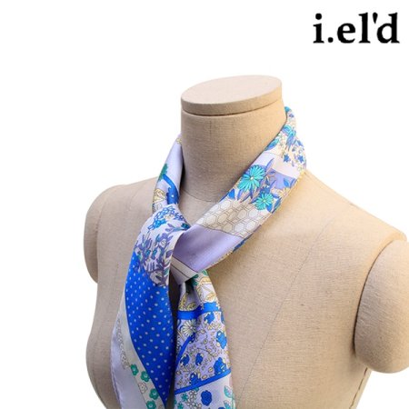 플라워 패턴 실크 쁘띠 스카프