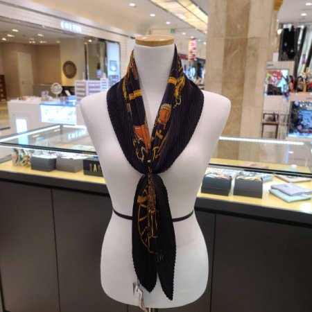 주름 폴리사각 스카프