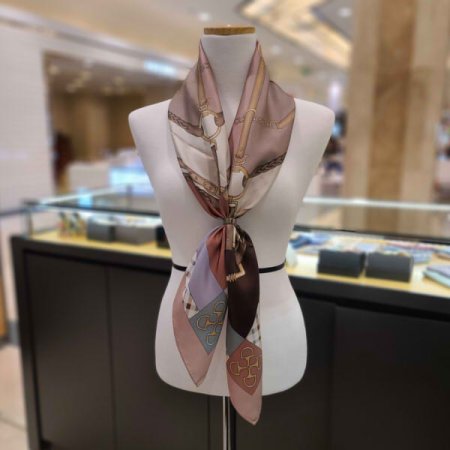 면분할 클래식 사각 실크스카프