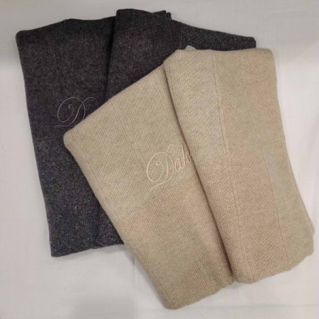 로고자수 캐시미어 니트숄