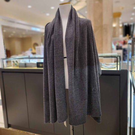 로고자수 캐시미어 니트숄