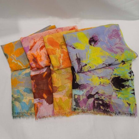 폴리 플라워 스카프