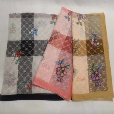 빅체크 사각 실크치폰 쁘띠스카프