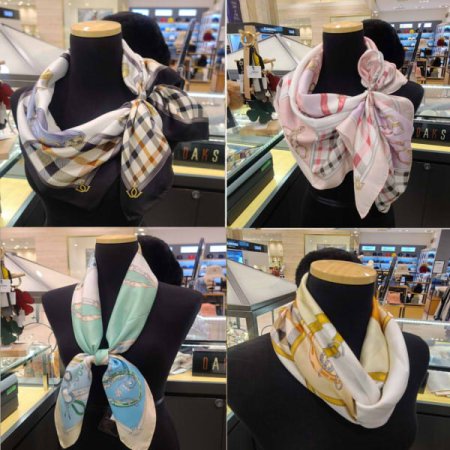 클래식 사각 실크스카프