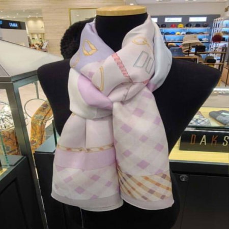 면분할 나염 롱 실크스카프