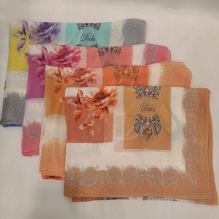 일러스트 나염 롱 실크스카프