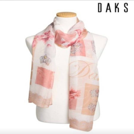 일러스트 나염 롱 실크스카프