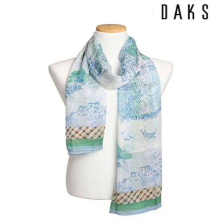 프린트 나염 롱 실크스카프