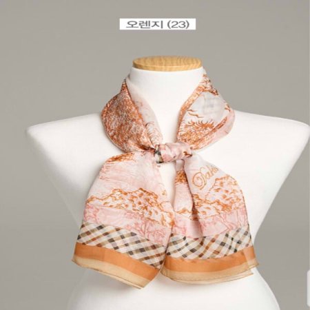 프린트 나염 롱 실크스카프