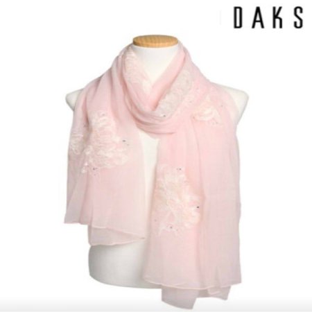 자수큐빅 실크혼방 롱스카프