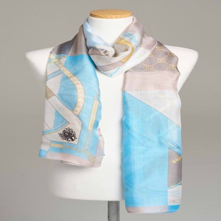 나염 롱 실크 스카프