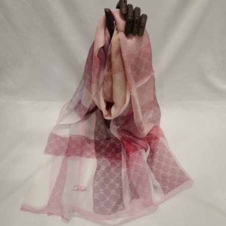 체크 롱실크 스카프