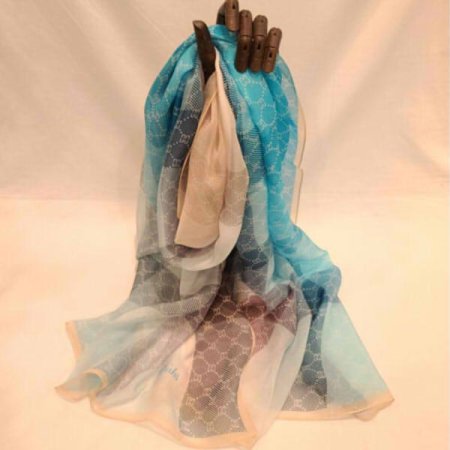 체크 롱실크 스카프