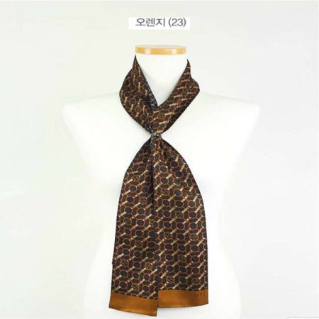 남녀공용 양면 타이 실크 스카프