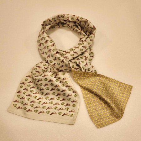 간절기 남녀공용 양면 실크 스카프