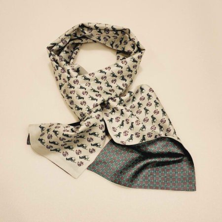 간절기 남녀공용 양면 실크 스카프