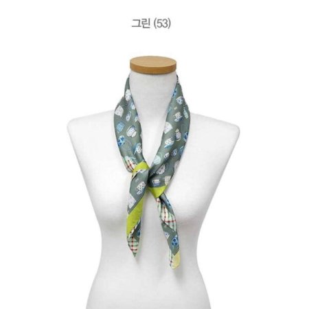 간절기 사각 쁘띠 실크 스카프