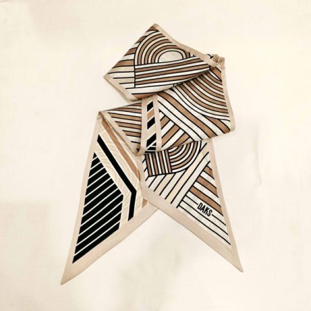 D사선 양면 실크스키니 스카프