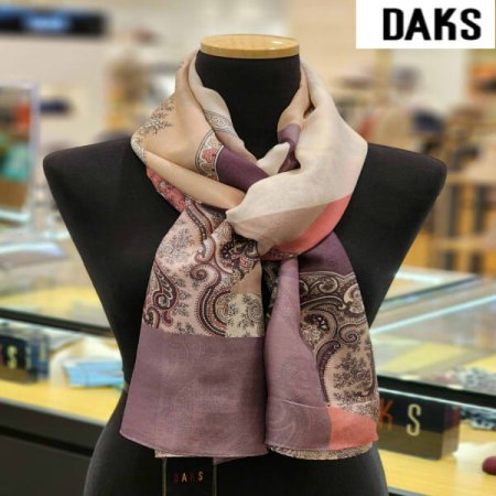 D나염 울실크 롱 스카프