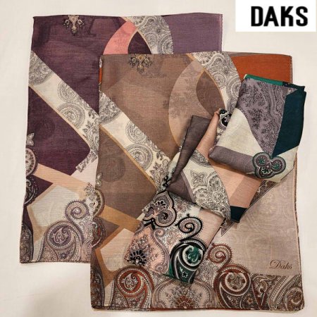 D나염 울실크 롱 스카프