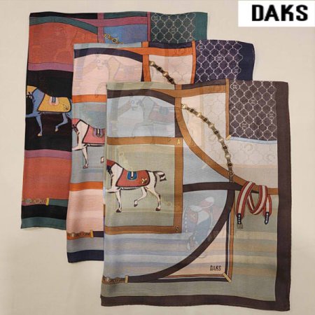 나염 롱 실크 스카프