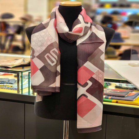 나염 롱 실크 스카프