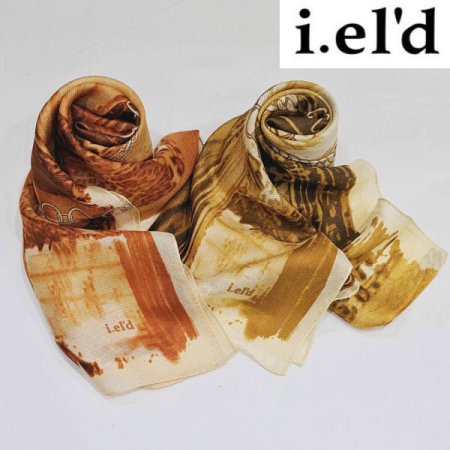 실크 나염 롱 스카프