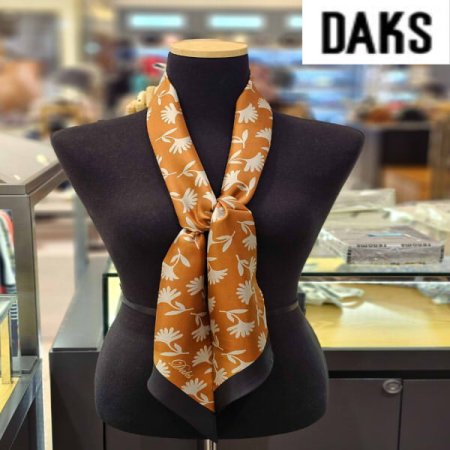 수입 플라워 양면 실크 스키니 스카프