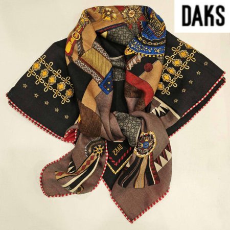 울 실크 사각 양면 나염 스카프