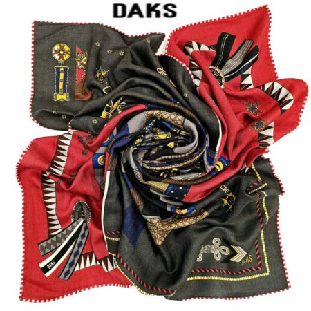 울 실크 사각 양면 나염 스카프