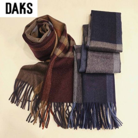 캐시미어 체크 모직 머플러