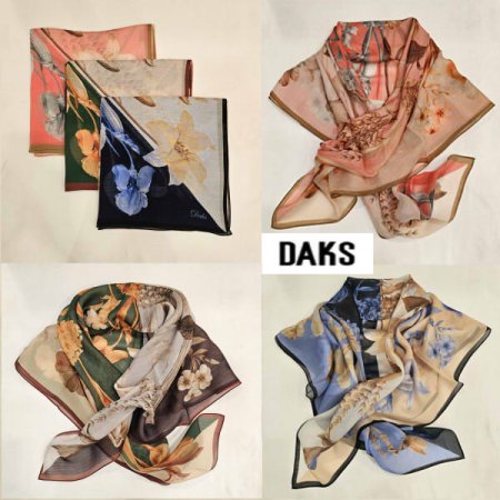 실크 울 혼방 사각 스카프