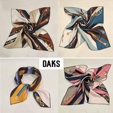 실크 양면 사각 쁘디 스카프핸드롤